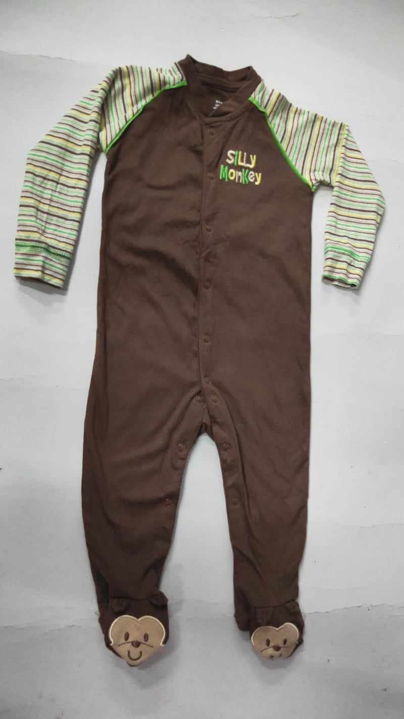 Brown Silly monkey 🐵with shoe-Baby high quality jumpsuit
