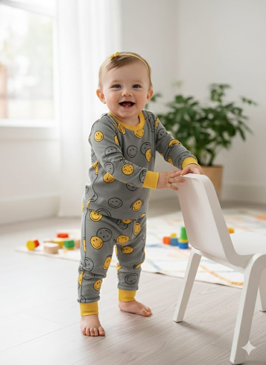 Premium loop net winter wears IN-12/0010 Yellow Smile Character