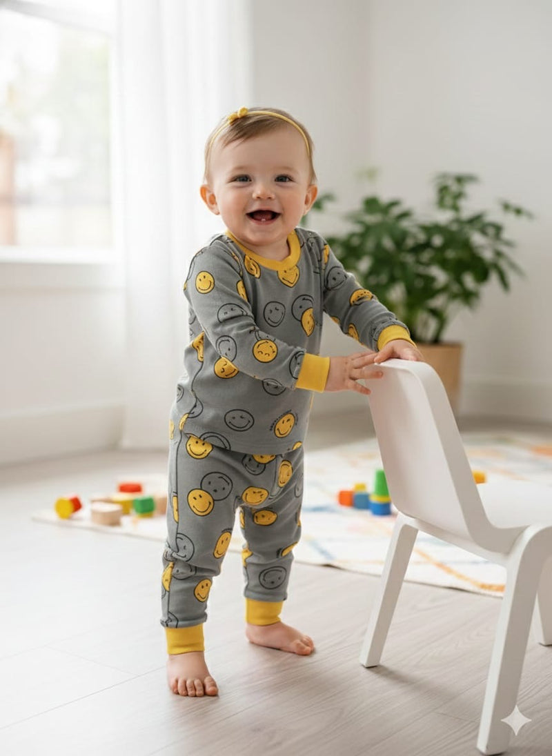 Premium loop net winter wears IN-12/0010 Yellow Smile Character