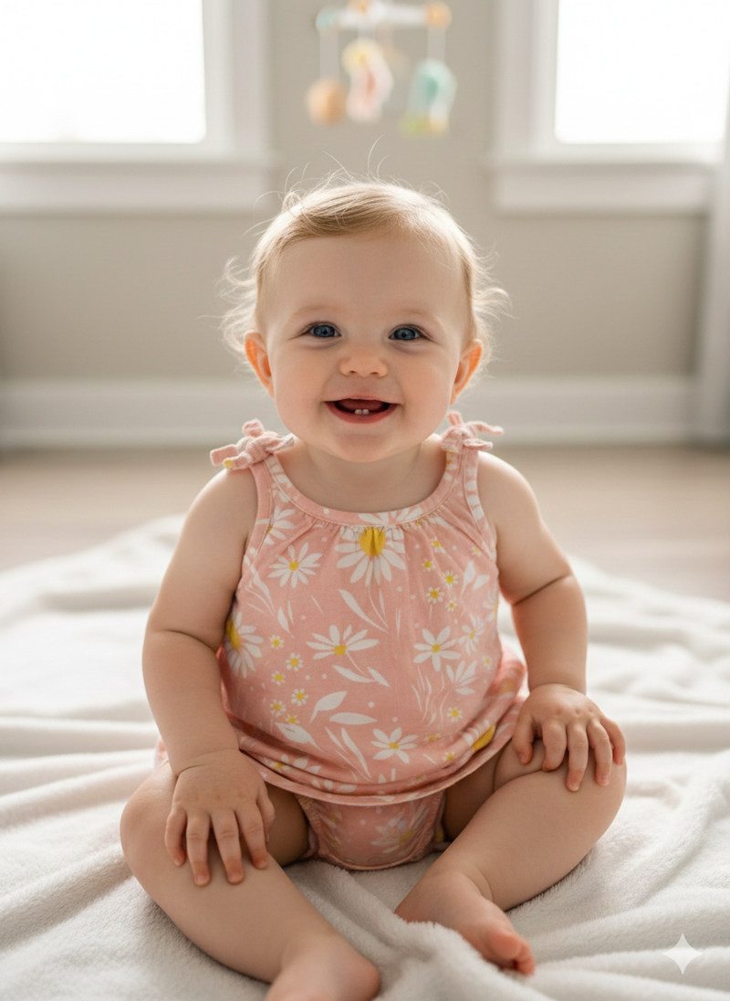 Pink floral - onesies frock