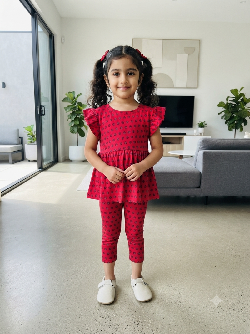 Read with a black peplum co - ord girls set Sep