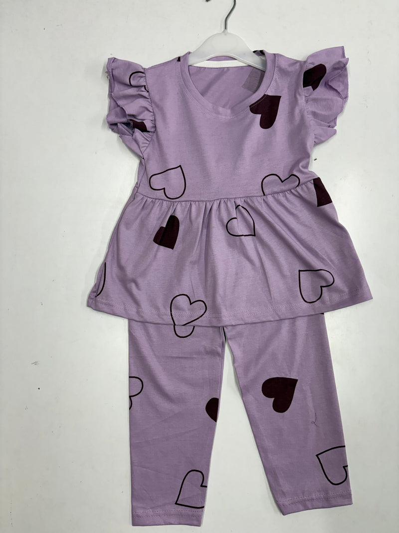 Violet, heartin, colour peplum co - ord girls set Sep