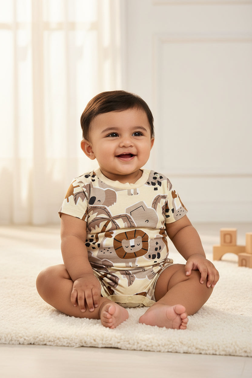 Animals 🐘🦁-Baby Half Jumpsuit