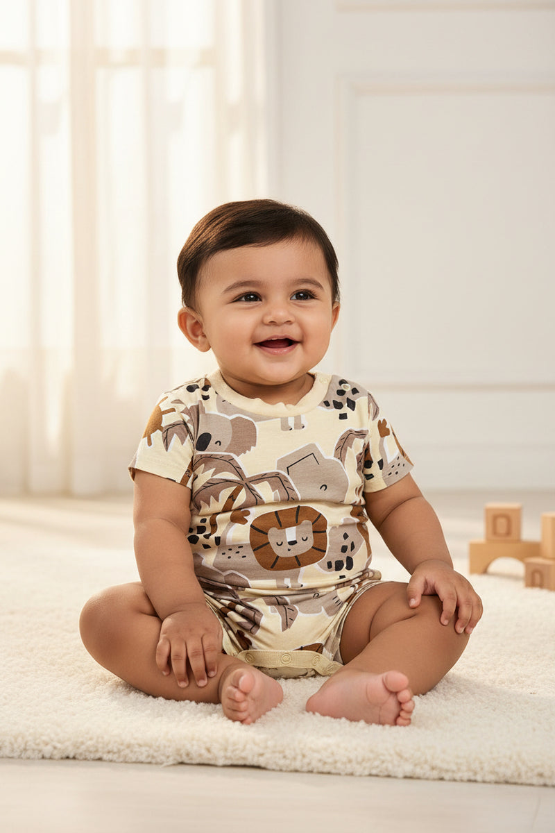 Animals 🐘🦁-Baby Half Jumpsuit