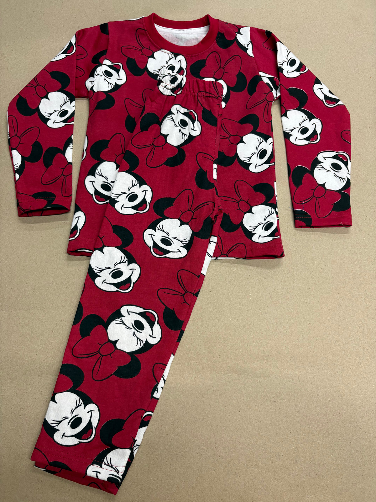 Red Cartoon Mouse Print Premium Kids Winter LoopKnit – 1 to 10 Years
