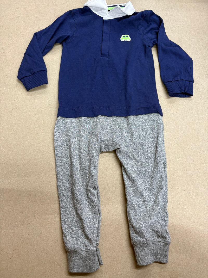Navy with Grey-Full Jumpsuits