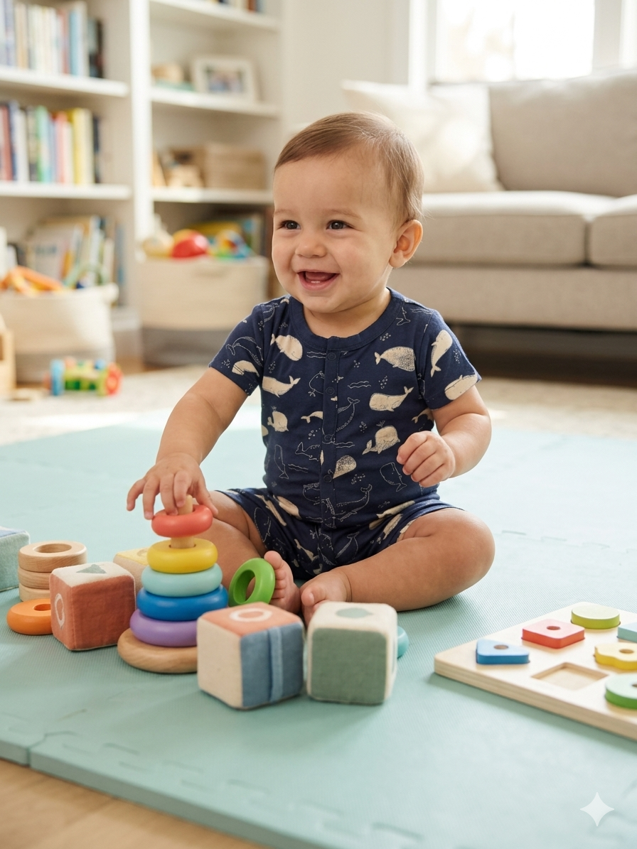 Navy with whale - baby half Jumpsuit