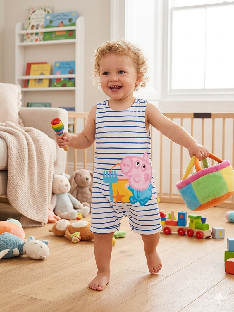 Sleeve less George pig- baby half Jumpsuit