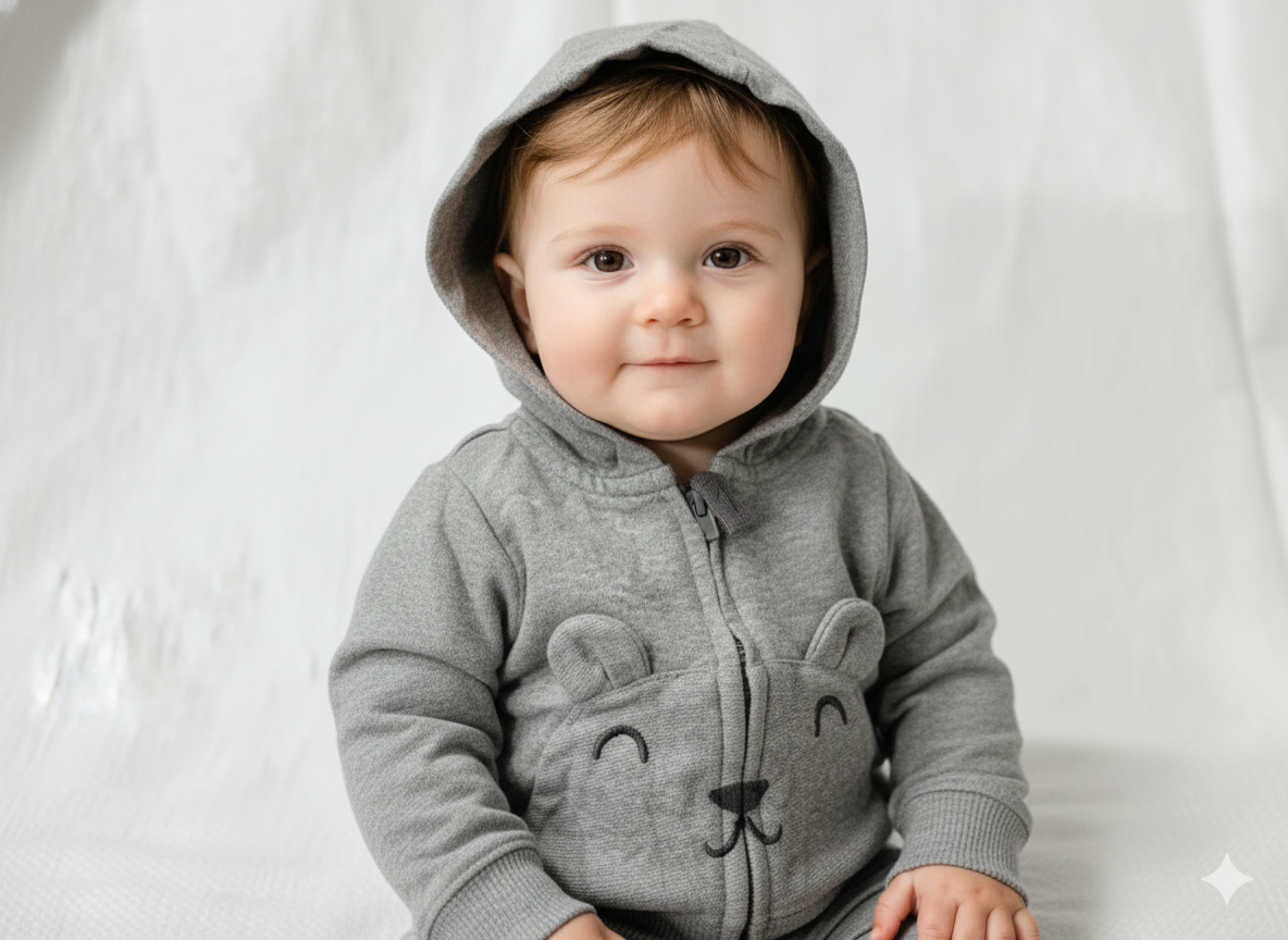 Grey image-Baby winter hoodie
