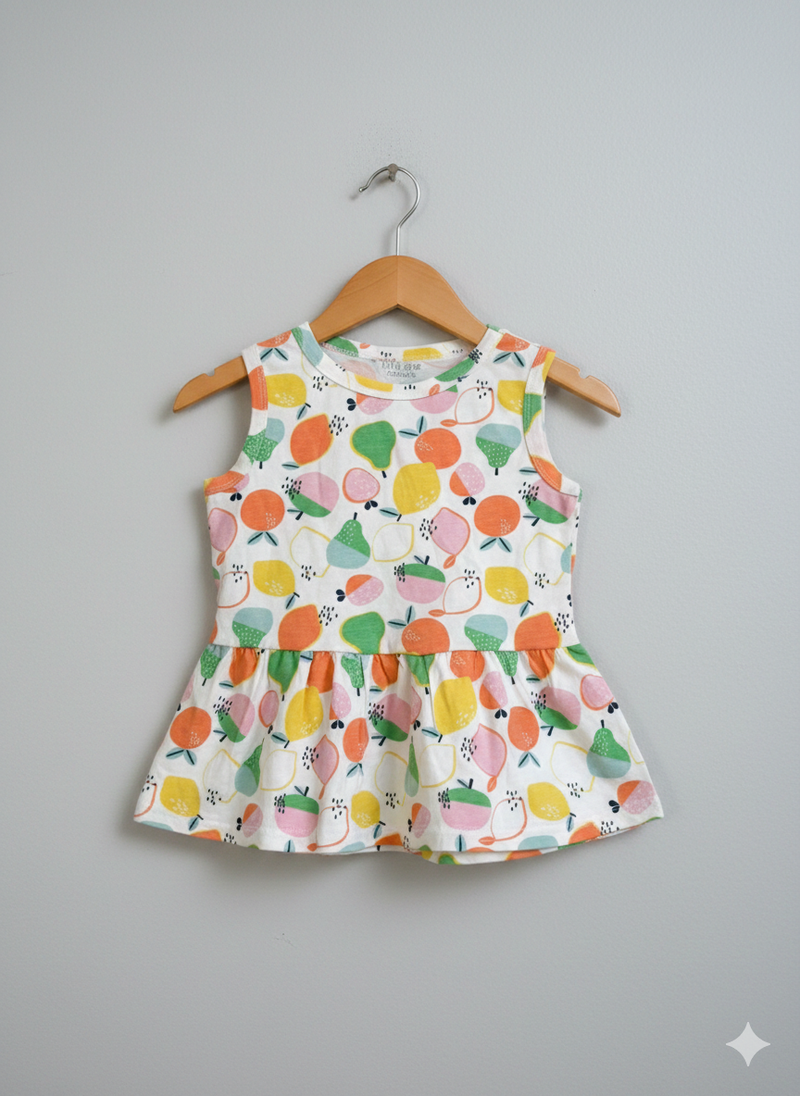 Multi colour fruit -baby sleeveless top