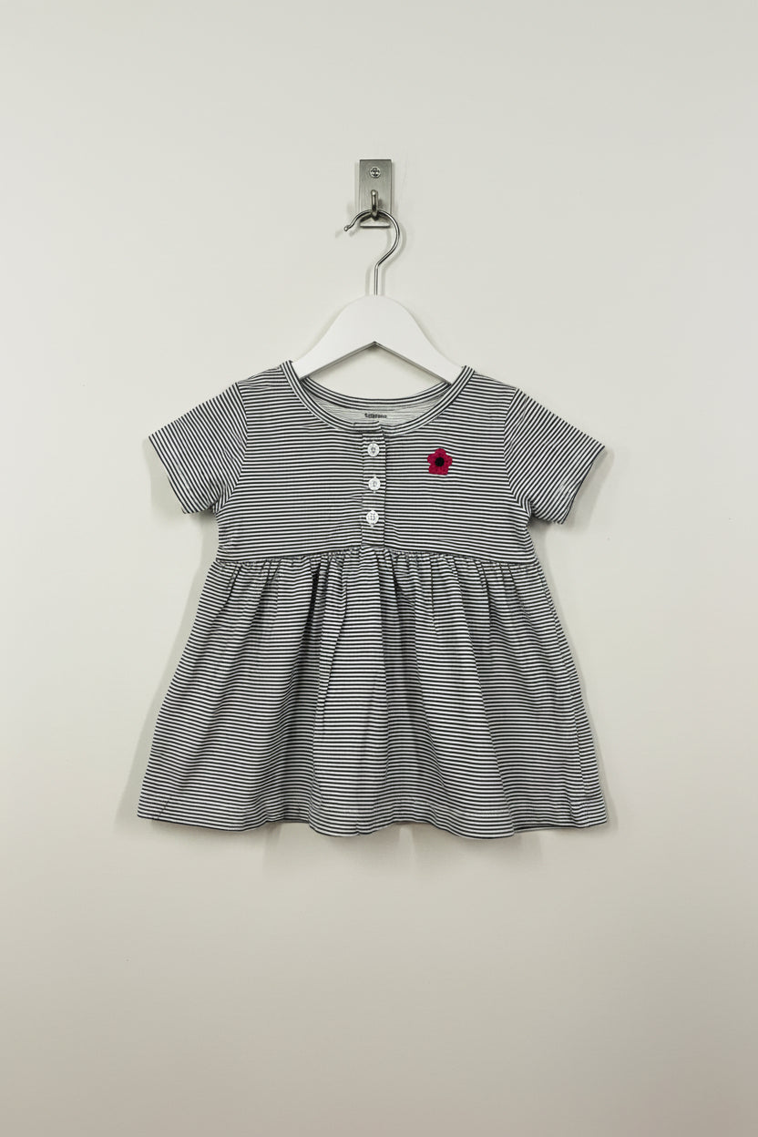 Black with white -Baby half Sleeve frock