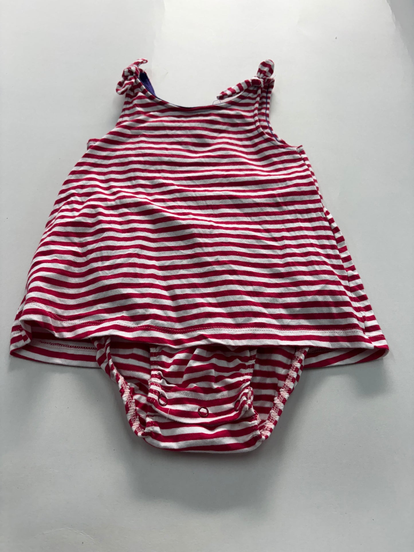 White & Red line - onesies frock