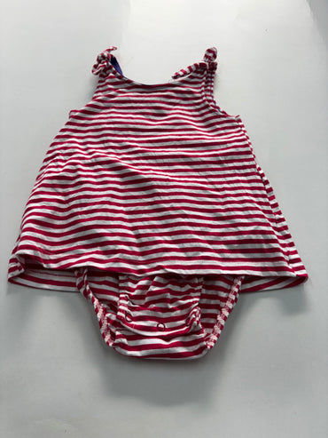 White & Red line - onesies frock