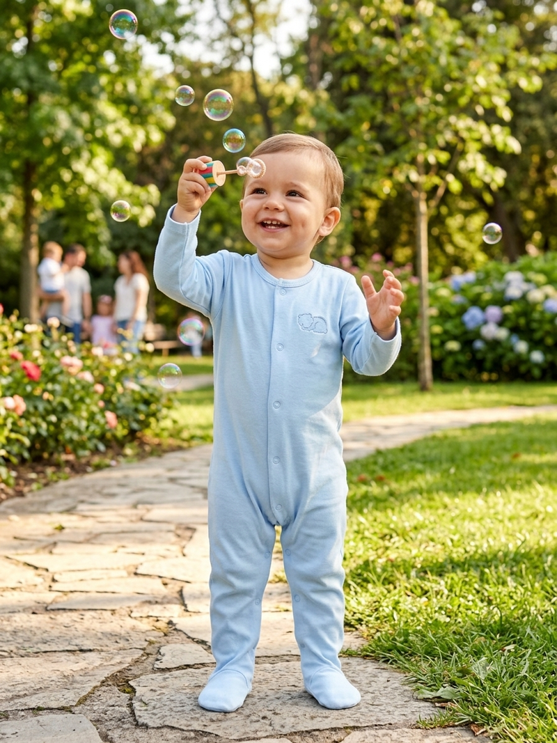 Ice Blue Base- Baby Jumpsuits