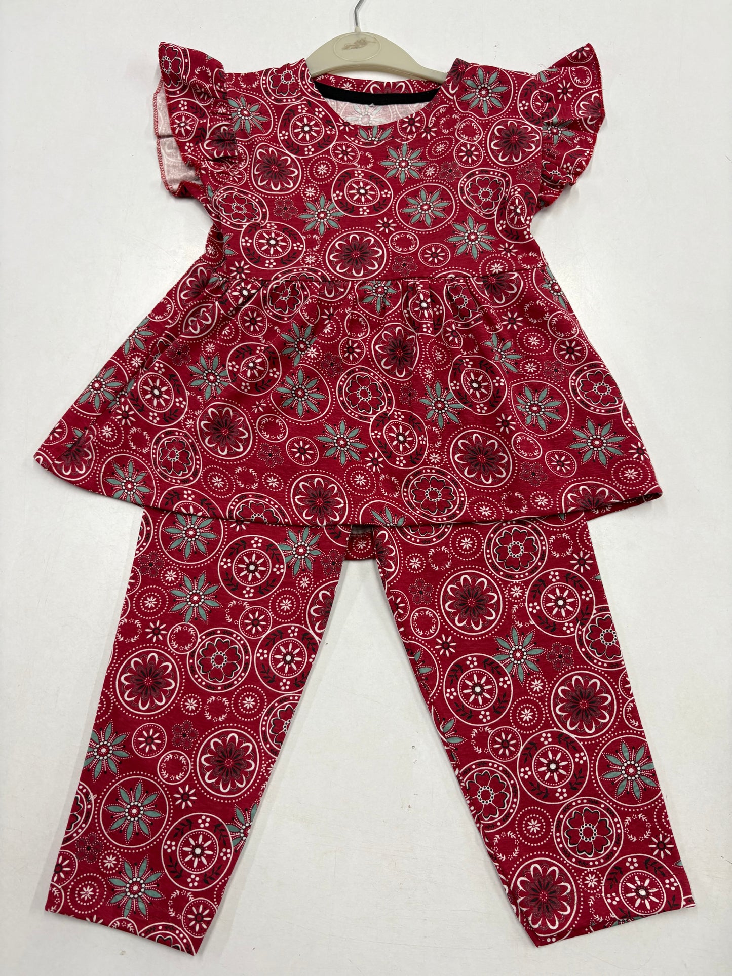 Beetroot Peplum Co-ord Girls set