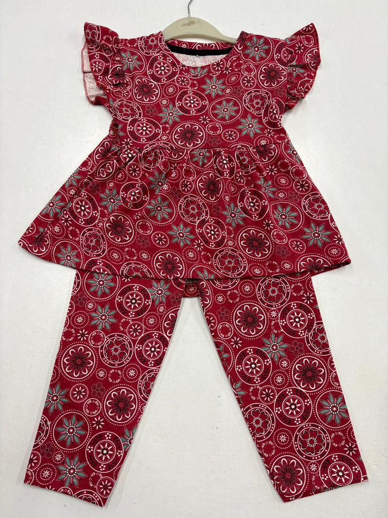 Beetroot Peplum Co-ord Girls set