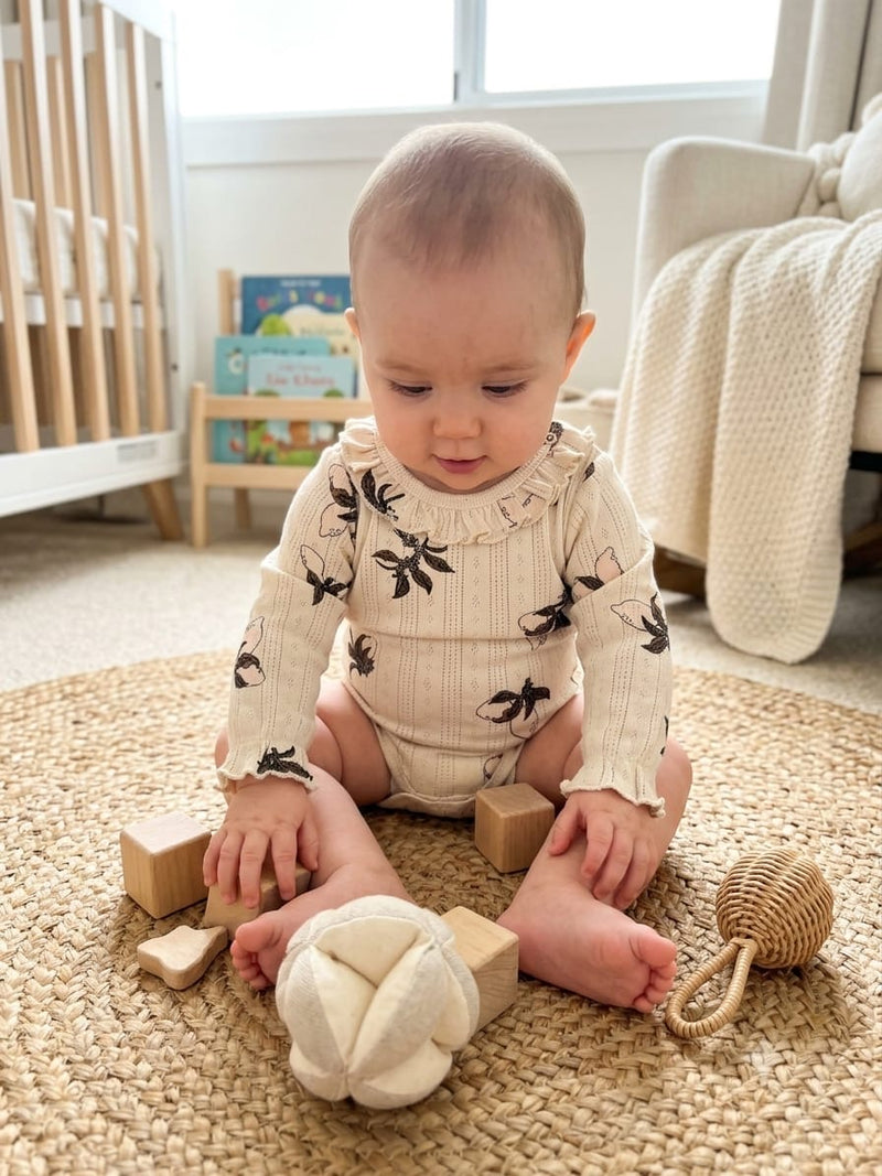 Half white leaves Baby romper