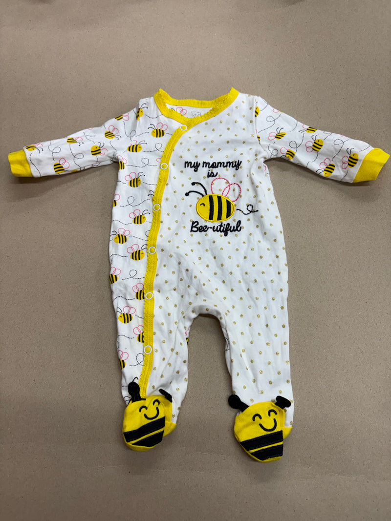 Yellow and black 🐝 with shoe (snap button)-Baby High quality jumpsuit