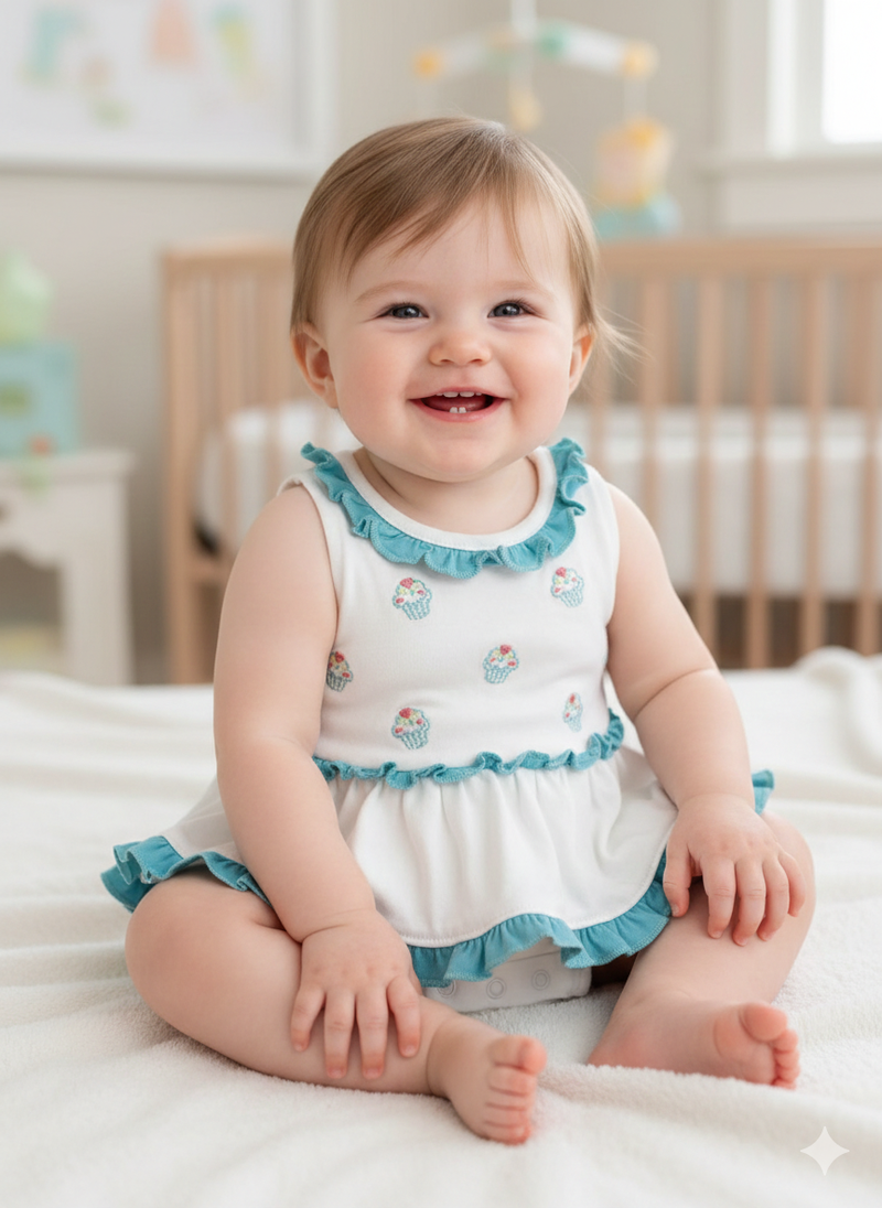 Sky blue ice cream-Onesies frock