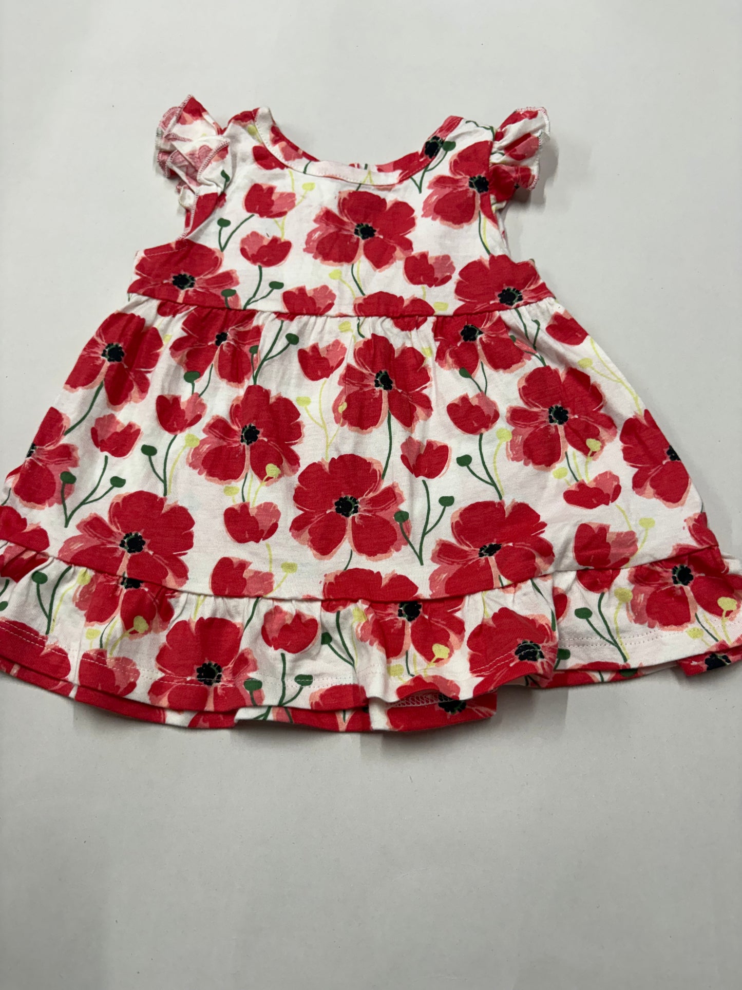 White with hibiscuss flowers -Sleeveless Frock