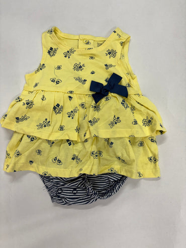 Navy with yellow Onesie frock