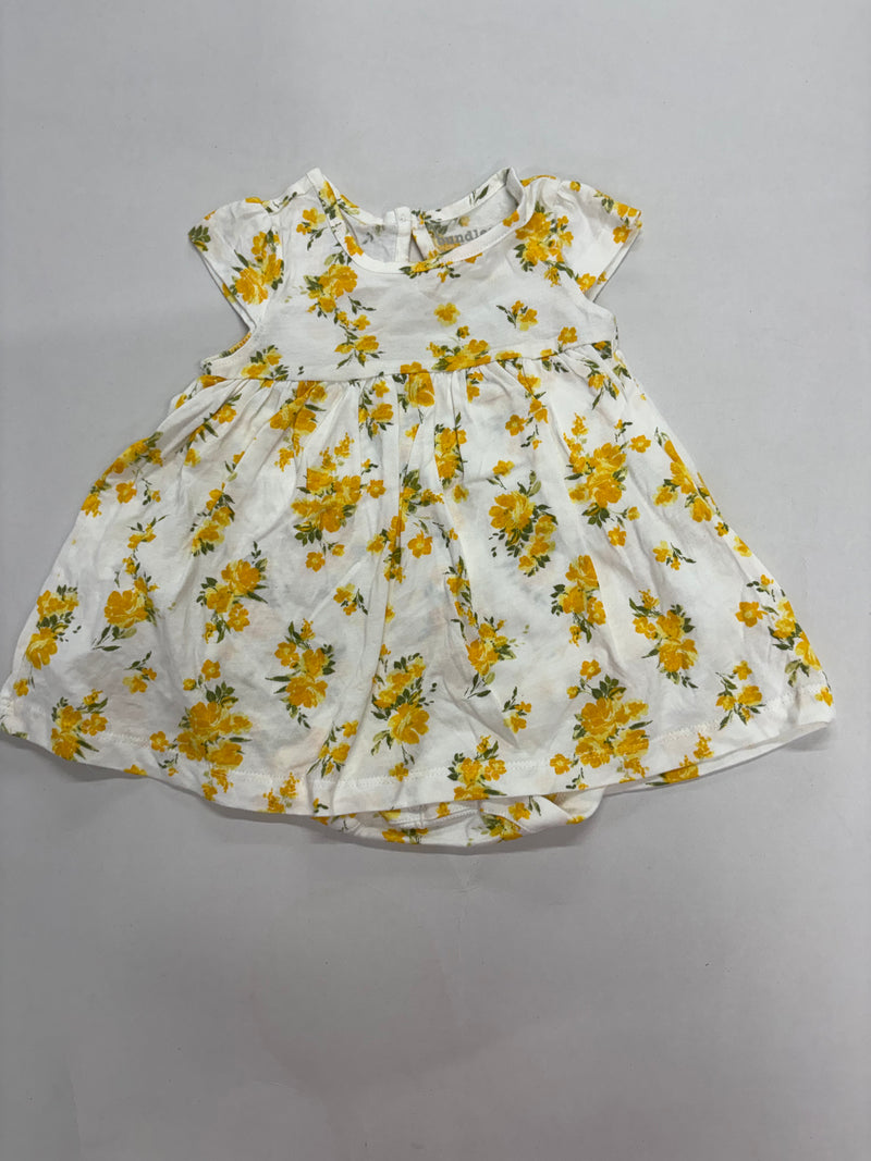 White with yellow floral -Onesies frock