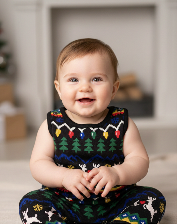 Muliti color with deer disign-Baby Jumpsuits