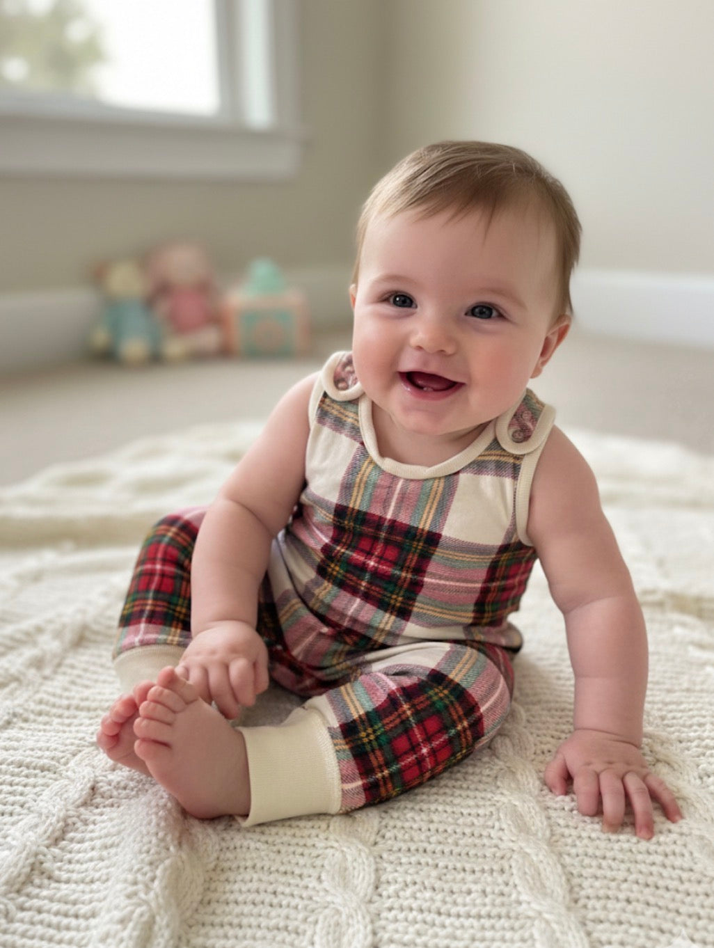 Red checked-Baby Jumpsuits