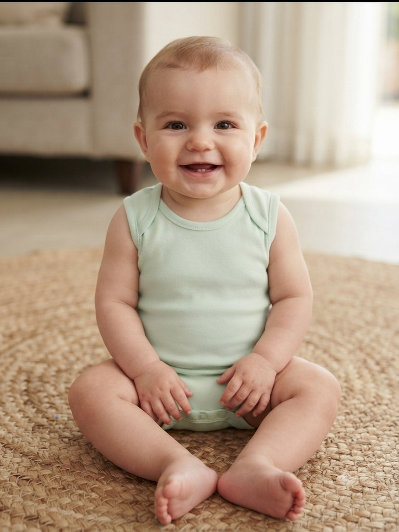 Pista green sleeveless Baby romber