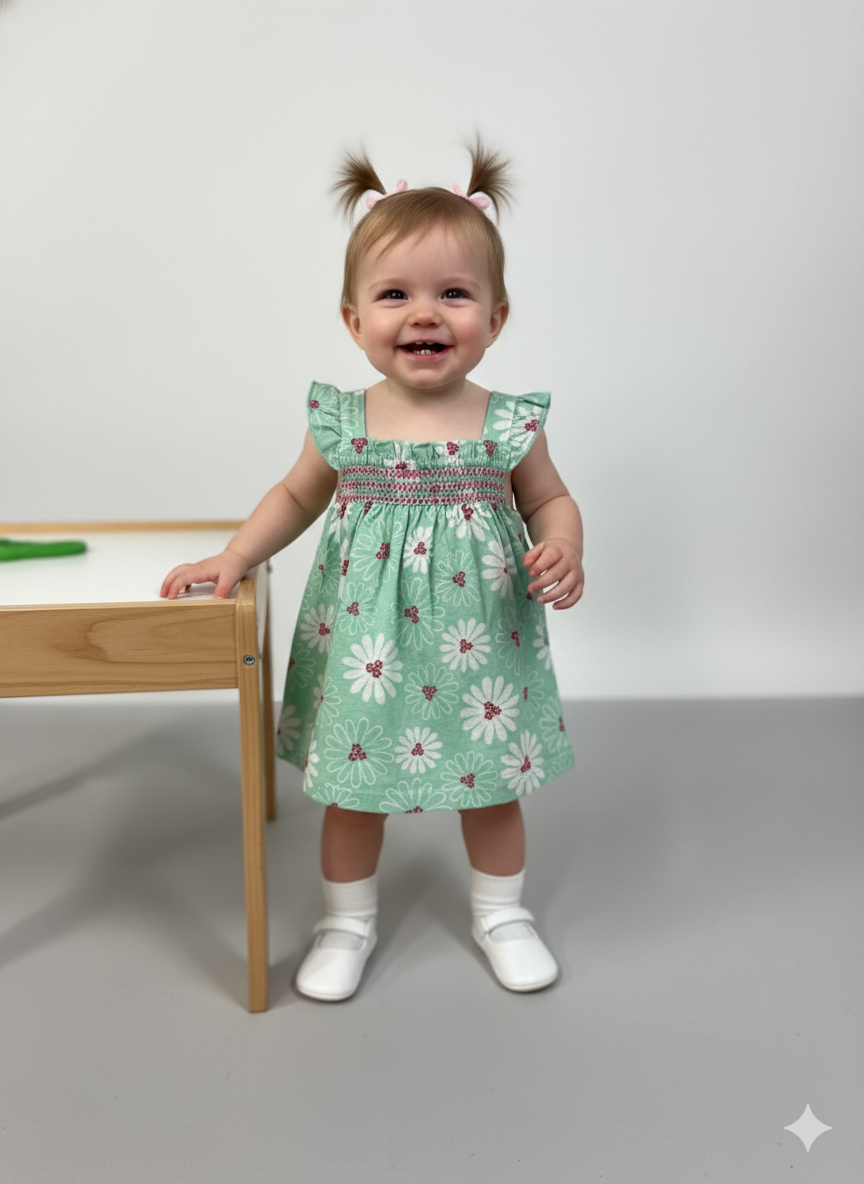 Pista green floral - Baby Sleeveless top