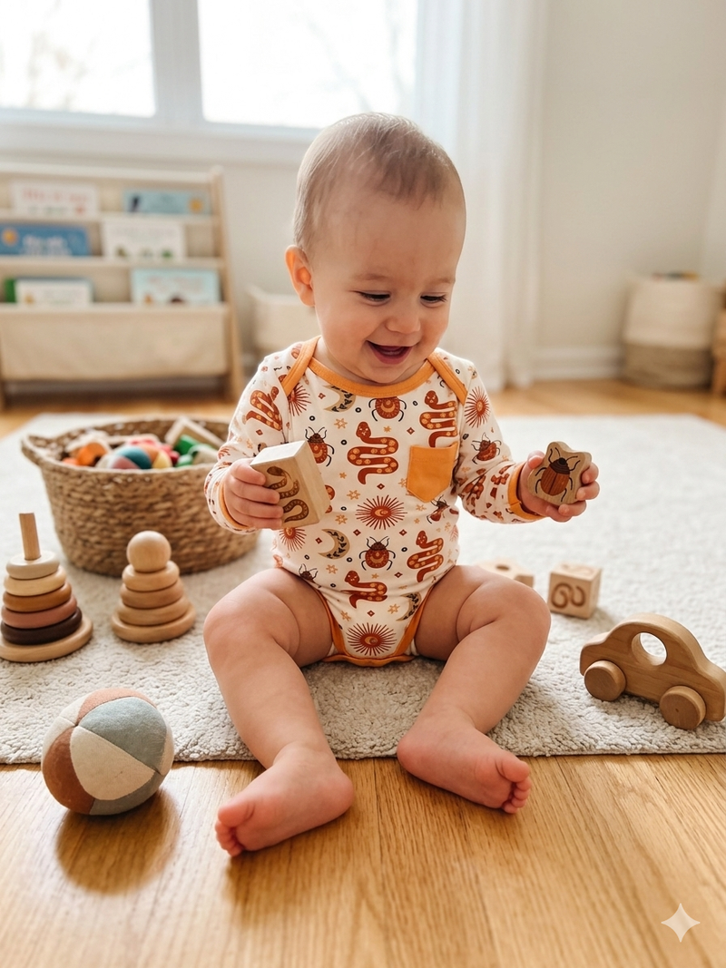 Orange with packet -Baby Romper