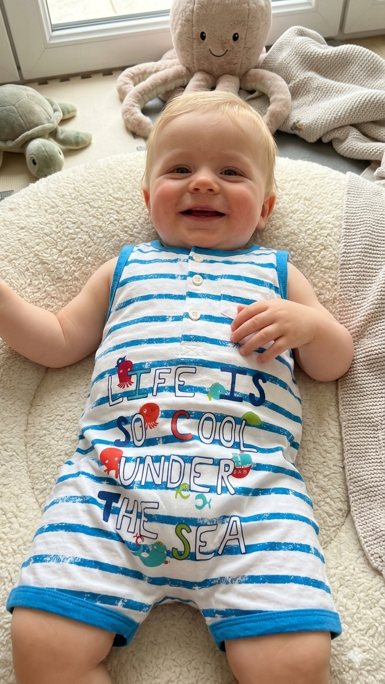Loke is so cool under the sea- baby half Jumpsuit