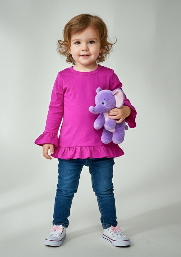 Dark pink - Baby full sleeve top