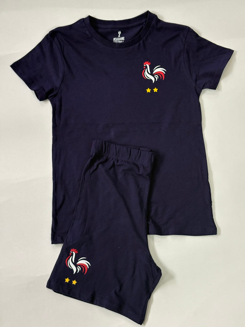 Navy Hen - Half sleeve Shorts Set