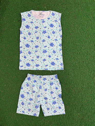Light blue flowers - Sleeveless co-ords-3