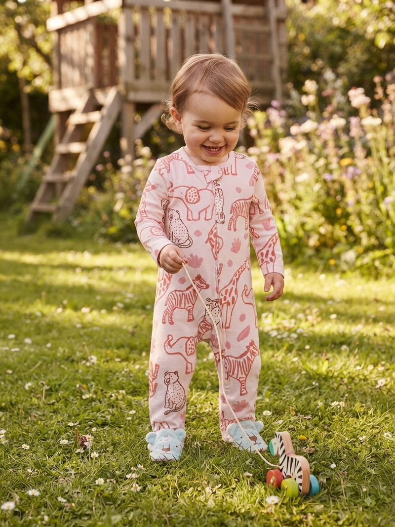Brown animals with shoe- Baby Jumpsuits