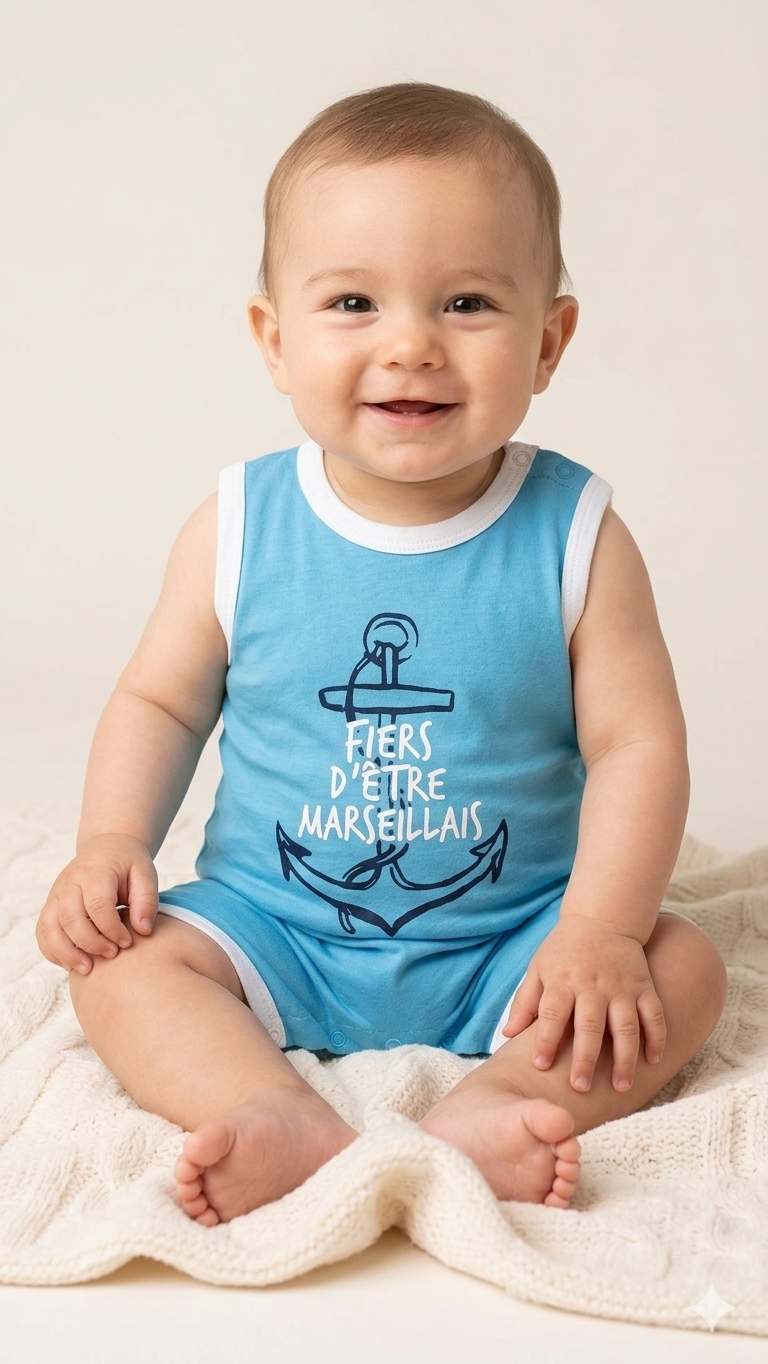 Blur FIERS D’ETRE MARSEILLAIS- baby half Jumpsuit