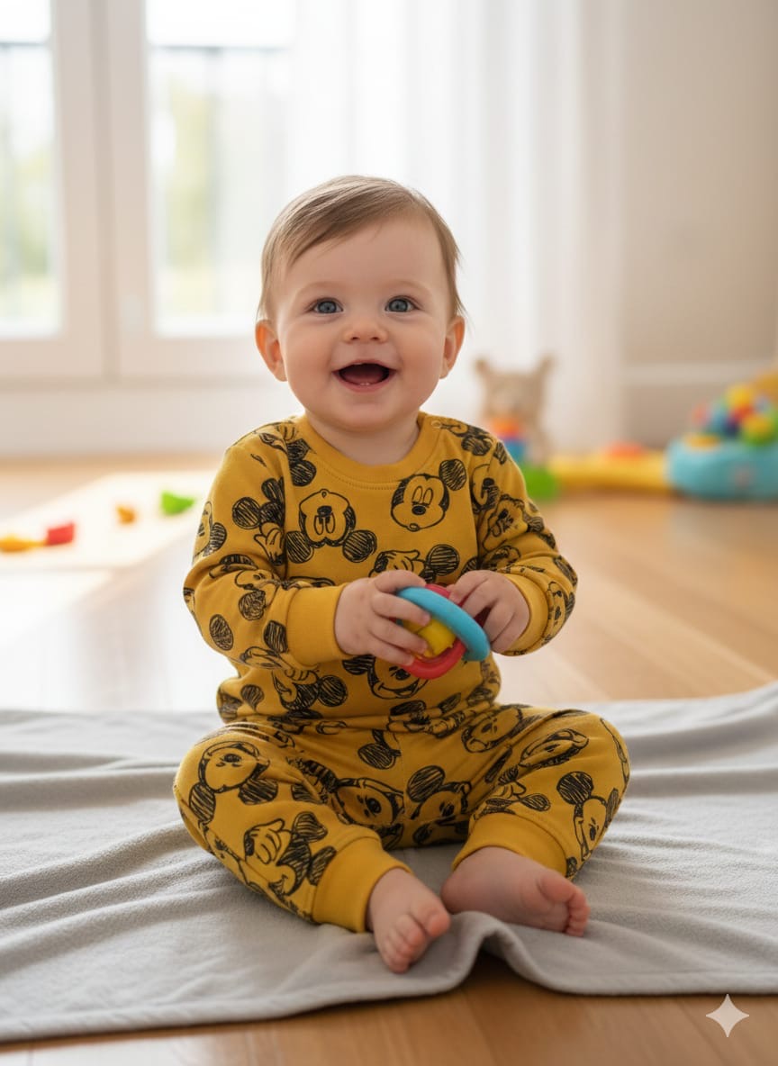 Premium loop net winter wears IN-12/0012Yellow Micky Character