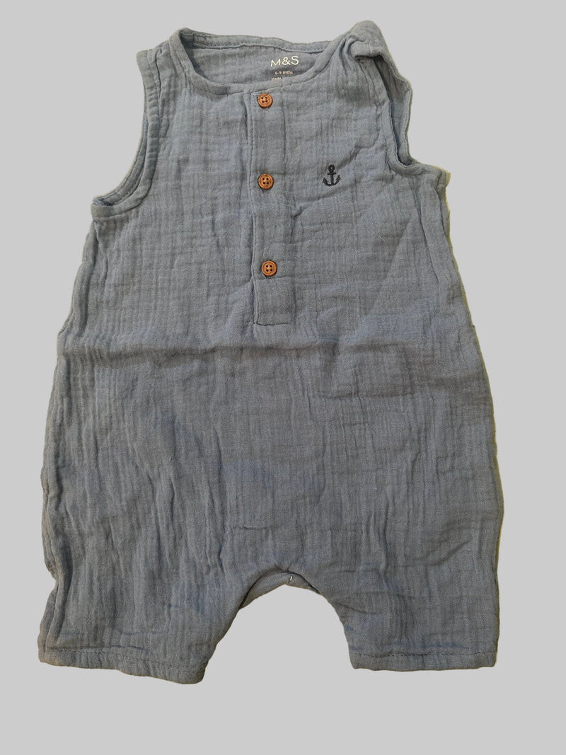 Blue-Baby Half Jumpsuit