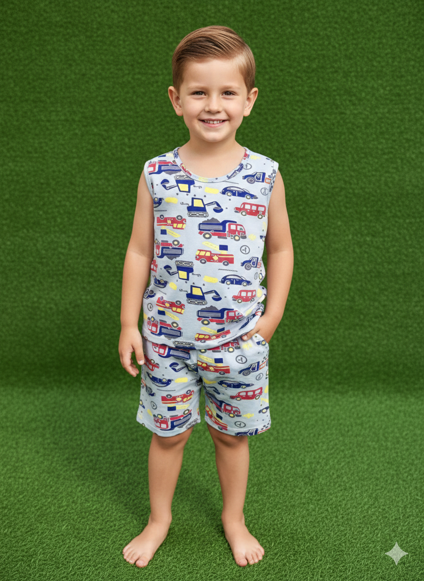 Blue vehicle- Sleeveless co-ords -9