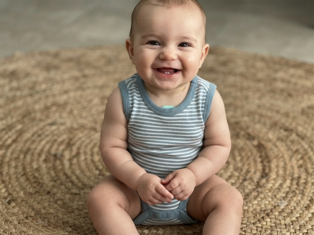Steel grey line Sleeveless Baby romber