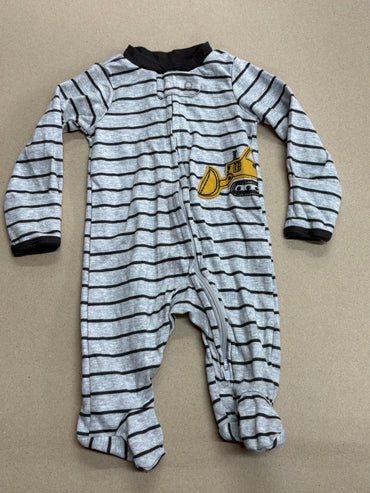 Grey stripes with JCP with shoe (zipper)-Baby High quality jumpsuit