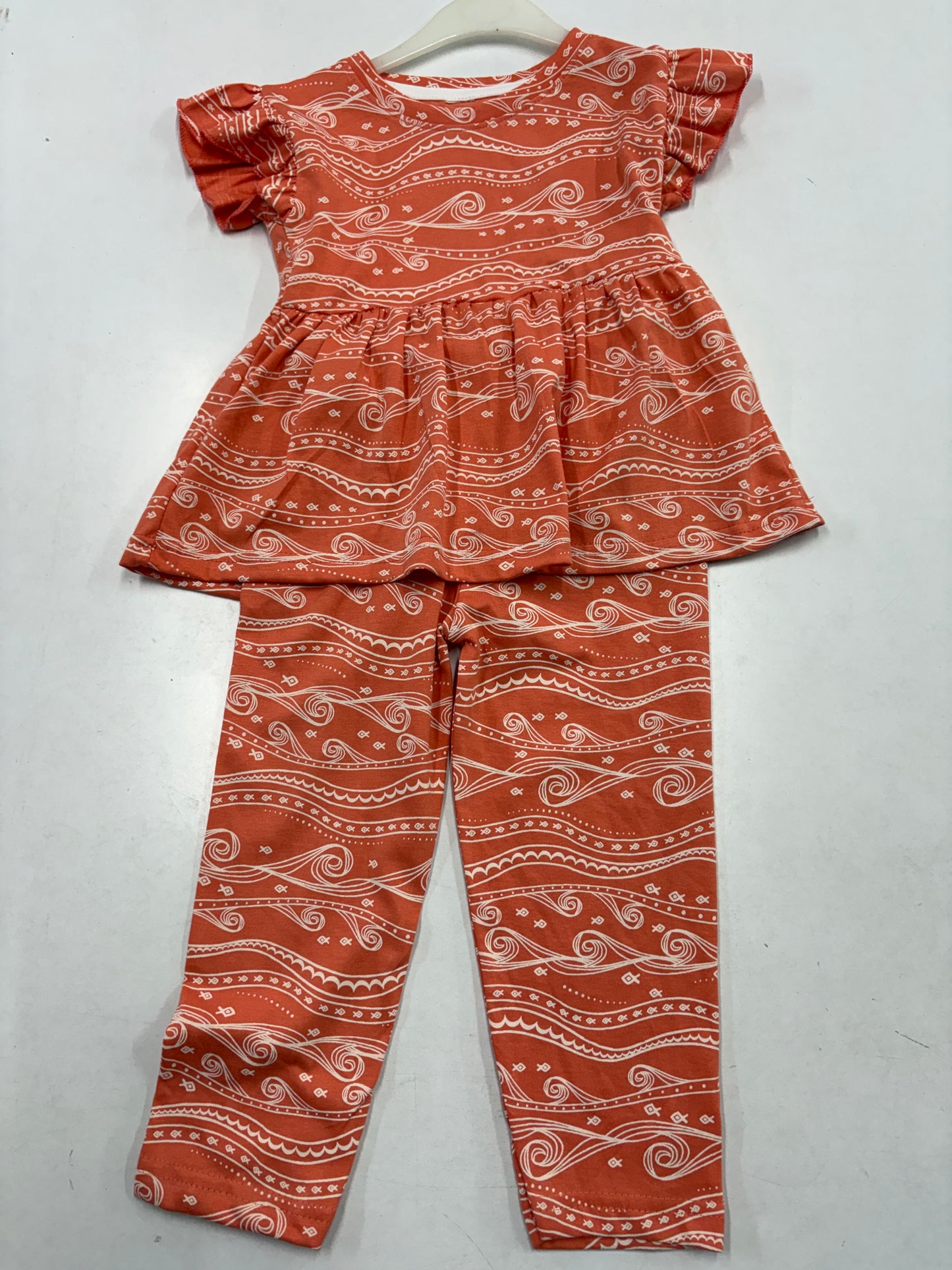 Orange Peplum Co-ord Girls set.