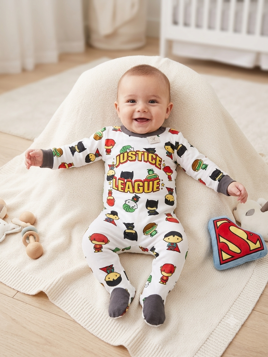 JUSTICE LEAGUE-high Quality Baby Jumpsuit