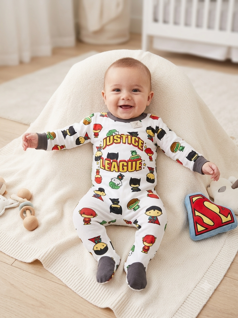 JUSTICE LEAGUE-high Quality Baby Jumpsuit