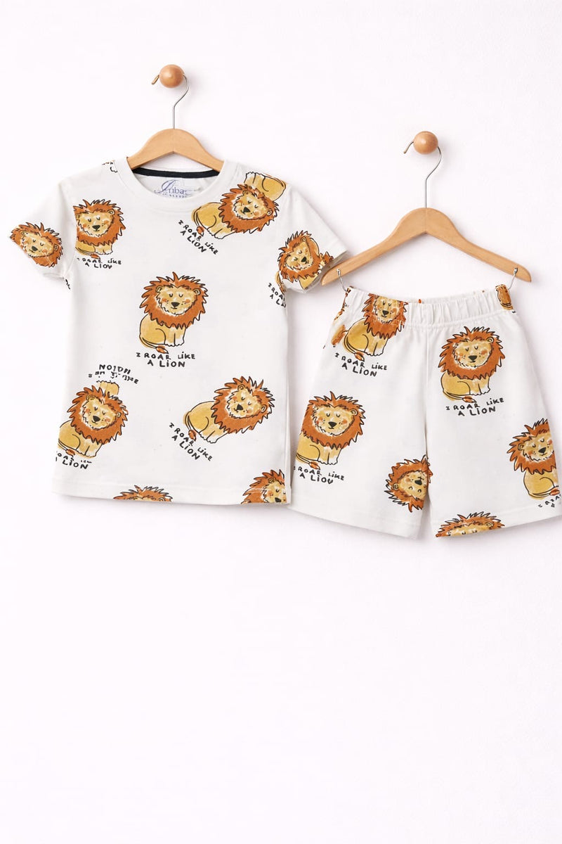 I ROAR LiKE A LiON-Half sleeve Shorts Set
