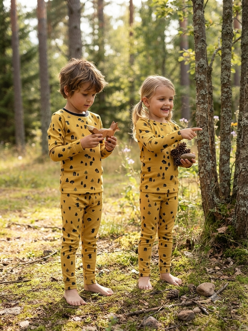 Mustard Yellow with black tree 🌲-Premium winter wear LoopKnit