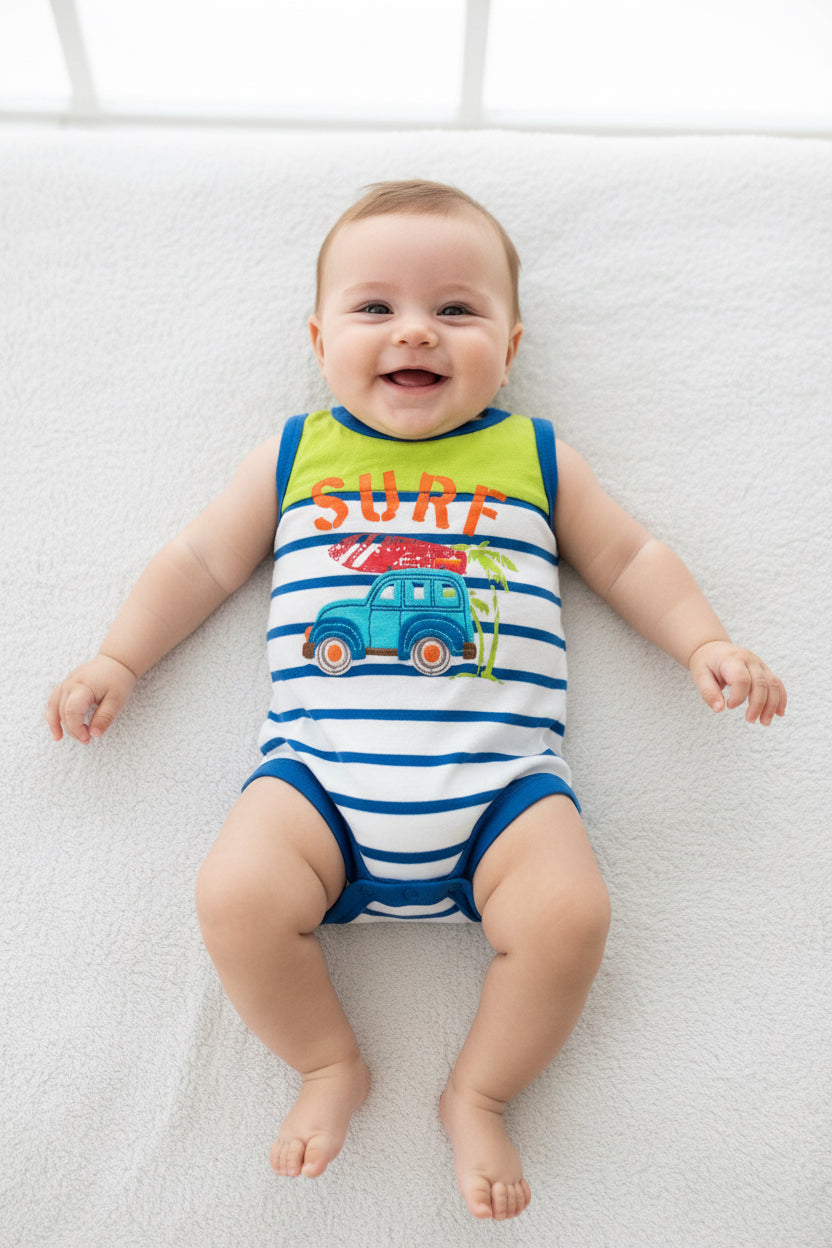 SURF car 🚙-Baby Romper