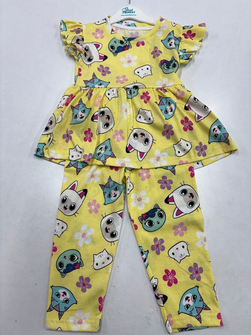 Yellow Peplum Co-ord Girls set