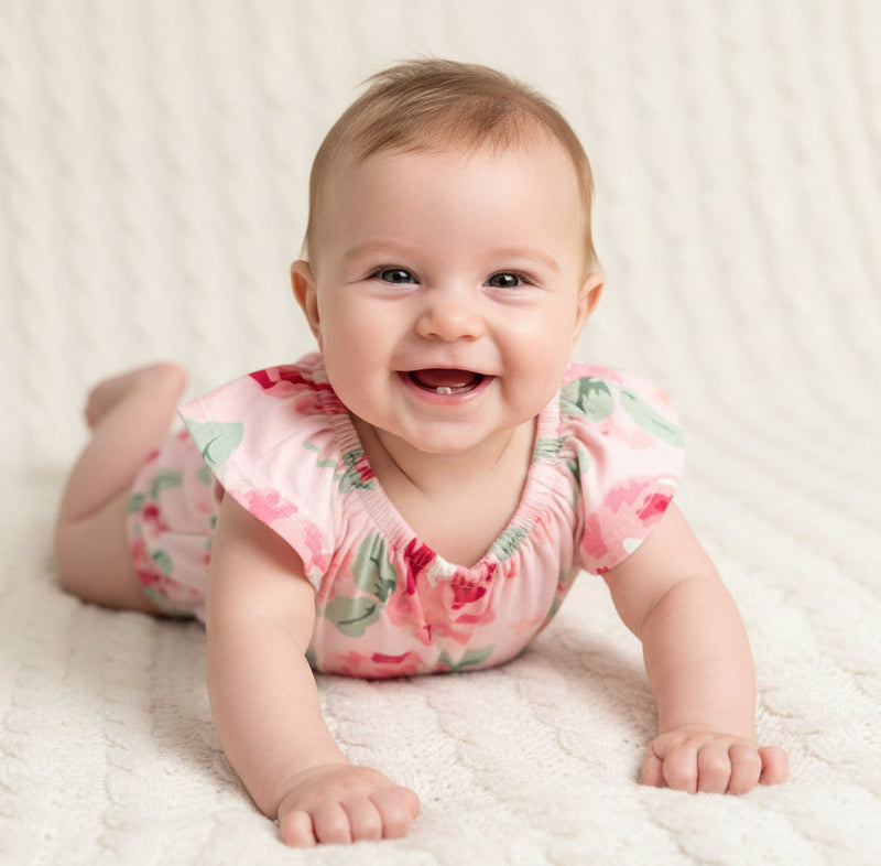 Pink roses floral🌷 - Baby Romper